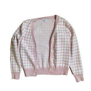 Sioni Gingham Cardigan
Pink and White
